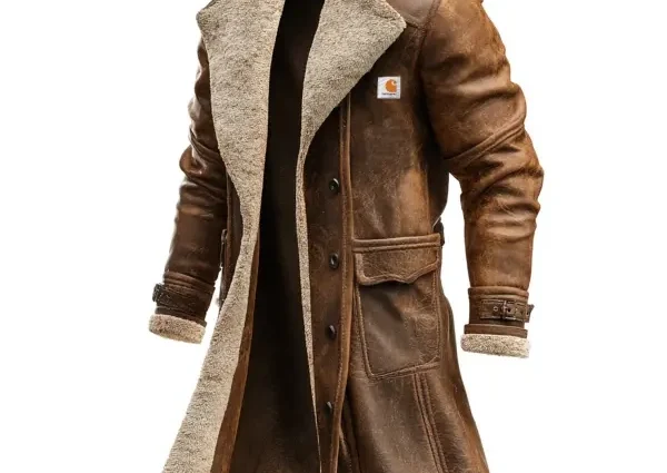 Carhartt-Mens-Vintage-Brown-Suede-Leather-Coat-With-Faux-Fur-Lining