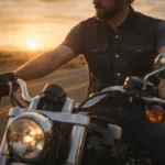 mens canvas motorcycle vest